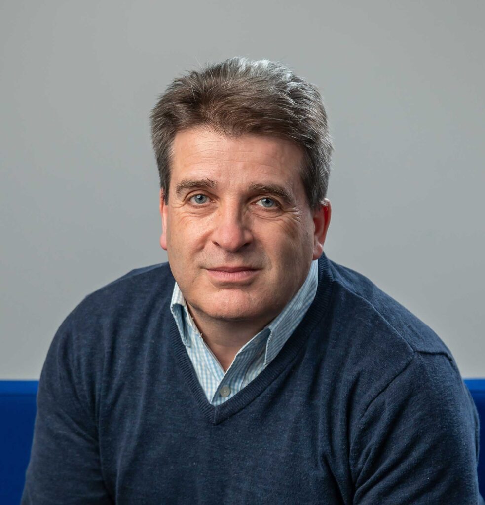 Head and shoulders portrait shot oif Andy Clegg